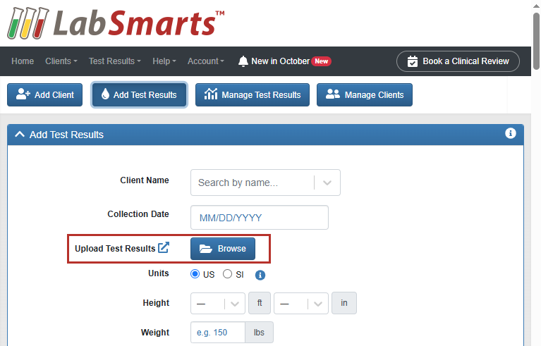 PDF lab upload in LabSmarts